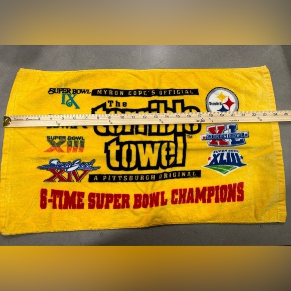 Pittsburgh Steelers Terrible Towel Super Bowl Champions Football NFL Yellow - Picture 5 of 6